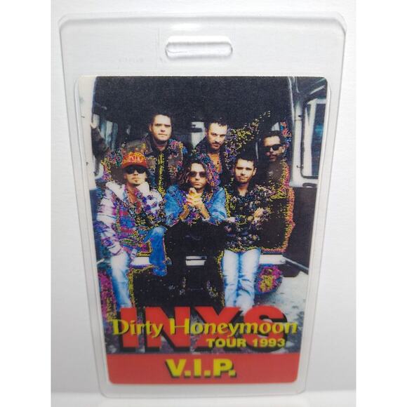 INXS Dirty Honeymoon Tour Backstage Pass VIP Laminated 1993 New Wave Pop Rock - Picture 2 of 3